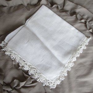 antique linen handkerchief pocket square